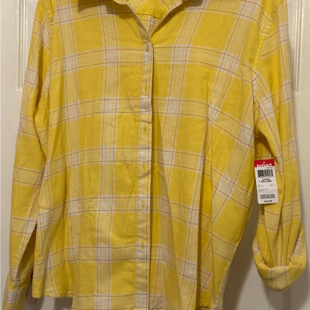 yellow plaid shirt size XXL NWT $12